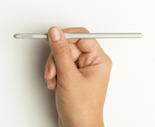 holding a crochet hook